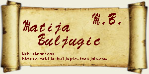 Matija Buljugić vizit kartica